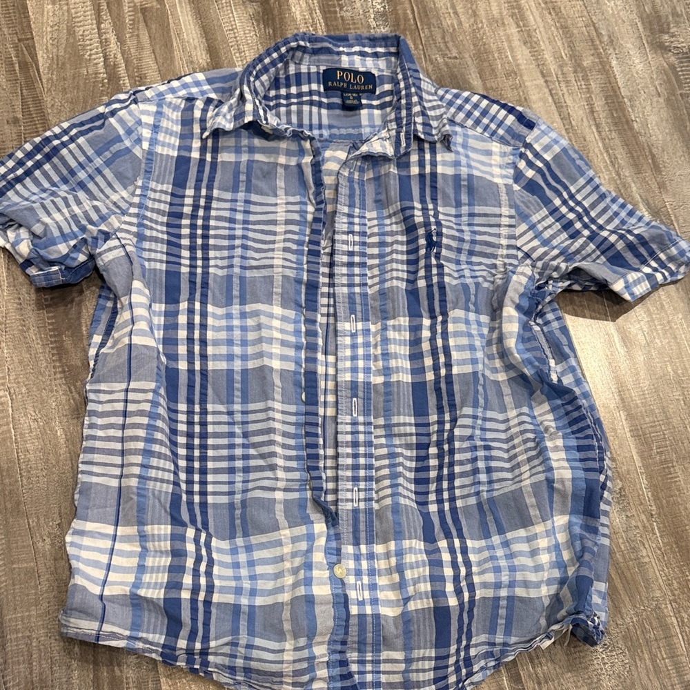 Polo by Ralph Lauren Men's Blue Checkered Shirt